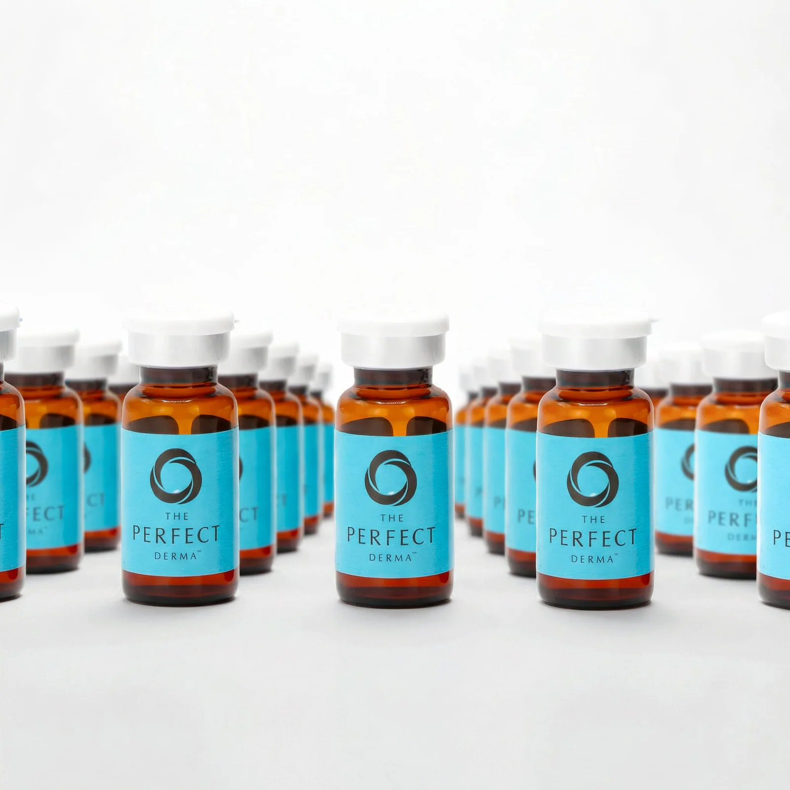 A row of The Perfect Derma peel vials, the supplier's own product photo